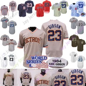 Kirk Gibson Jersey 23 1984 WS Patch Salute to Service Gri Cooperstown Gri Lacivert Beyaz Craem Turuncu File BP Oyuncu Beden S-3XL