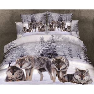 Wholesale tiger sheet set for sale - Group buy 100 cotton D animal leopard rose tiger wolf lion bedding bed sheet set bedclothes duvet cover sets bedding set T200414