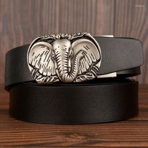 Belts High Quality Genuine Leather Men Strap Male Retro Automatic Buckle Belt For Brand Elephant Designer MenBelts Fred22