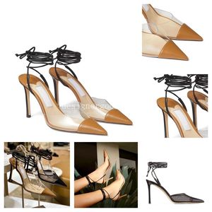 Sandaler Designers Slides 2021 Sandaler Transparent Heels Designer Cross Strappy Sandal Platform T-Bar Skor High Stiletto Ladies Dress Shoe Bride Pump