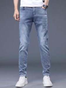 Mäns jeans Slim Fit Men s Business Casual Elastic Comfort Straight Denim Boyfriend Pants Manlig högkvalitativ byxor Klädare