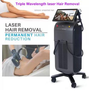 Diodo laser profissional 755nm 808nm 1064nm titânio gelo platina comprimento de onda triplo terapia de remoção de cabelo máquina de rejuvenescimento da pele