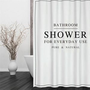 Happy Tree Polyester White Black BATH CURTAIN Waterproof Shower Curtain Thicken Fabric Bathroom Curtain size 180x180cm 220517