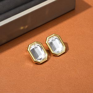 2022 Nya fyrkantiga diamantörhängen Stud Tide Brand Fashionable Light Luxury Elegant High Fashion All-Match smycken Presenttillbehör