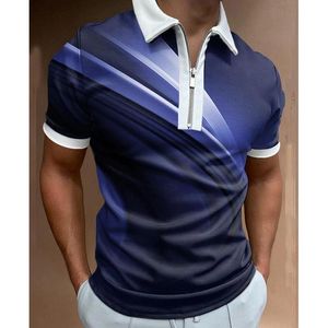 Polo da uomo Abbigliamento da uomo di lusso Camicie Colletto rovesciato casual Cerniera Abbigliamento da golf T-shirt a maniche corte con stampa vintage Uomo TopUomini da uomo