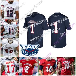 James 2020 Florida Atlantic Owls FAU Football Jersey NCAA College Chris Robison Malcolm Davidson Harrison Bryant Devin Singletary Deangelo Antoine