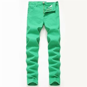 Pantaloni casual da uomo in jeans denim ad alta elasticità verde cotone multicolore di grandi dimensioni 220328