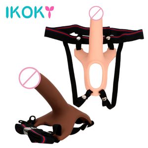 Cinta masculina ikoky no pênis realista do vibrador usando calcinha silicone produtos adultos brinquedos sexy para homens masturbação gay