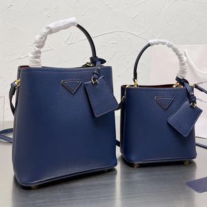 Designer Women Panier Saffiano Bucket Bag Italy Milano Brand Cowhide Leather Small Tote Drawstring Handbags Lady Evening Shoulder Handbag Luxurys Designers Bags