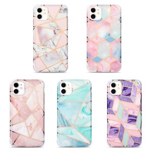 Luxury Splicing Marble IMD Case Shockproof Phone Cases for iPhone 13 12 11 Pro Max XR XS X 8 7 Plus SE2 Samsung S22 S21 S20 Note20 Note10 Plus Ultra S20FE S21FE A71 A51 A30S