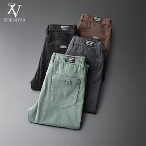 ZOENOVA Men's Trousers Autumn Winter Mens Brown Corduroy Pants Branded Casual Man Stretch Zipper Fly Men 220325