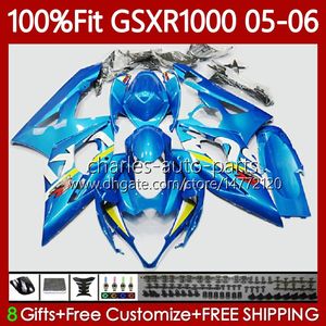Gsxr Mavi toptan satış-OEM Bodys Kit Suzuki GSX R1000 Metal Mavi GSXR CC K5 Karoser NO CC GSXR GSXR1000 GSX R1000 Enjeksiyon Kalıp Moto Fairing