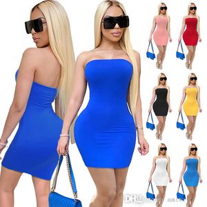 Designer de vestido feminino Slim Sexy Solid off ombro de verão Salia curta