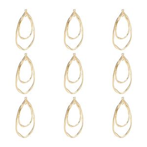 Pendant Necklaces 10Pcs Alloy Links Connectors Charms Teardrop Light Gold Color 47.5x28.5x1.5mm For DIY Earring Jewelry MakingPendant
