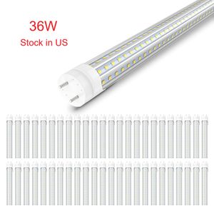 US Stock T8 LED أنبوب مصابيح ضوء 4ft 36W 4680LM 6000K 5000K ضوء النهار البارد بديل الفلورسنت أبيض د ثنائي دبوس G13