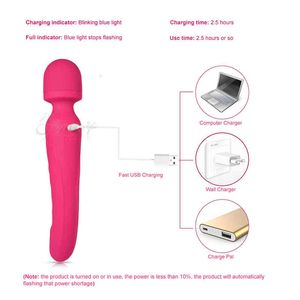 Ganzkörpermassagegerät Sexspielzeug Masager Heizung Silikondildo Vibrator für Frauen Av Zauberstab Massage G-Punkt Vibration Klitoris Stimulator Spielzeug Weiblicher Masturbator I0G2