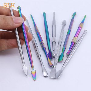 Smoking accessories high quality metal stainless steel tips dab wax tool kit gift box vape dabber carving tools concentrate oil waxs