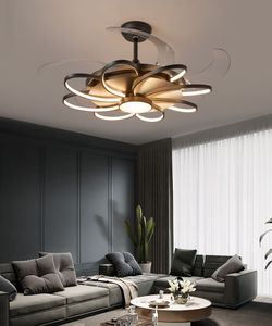 Nordic bedroom decor led lights for room Ceiling fan light lamp restaurant dining Ceiling fans with remote control LLFA