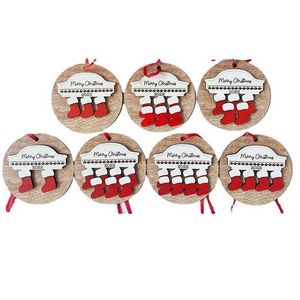 Creative Woods Christmas Socks Room Decorations Family Group DIY Listing Xmas Decor Christmas Tree Pendant C0813