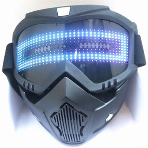 Bluetooth RGB Light Up Party Carnival LED Gogle Gogle DIY DIY LED Display Board Maska Matrix Dift Toys 220707