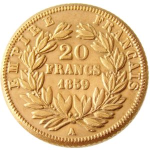 프랑스 20 프랑스 1859A / B 골드 도금 복사 장식 코인 금속 다이 제조 공장 가격