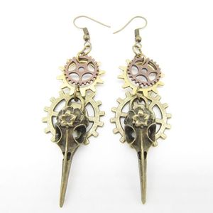 Dangle & Chandelier Cykopv Original Good Design Phoenix Head And Multi Gears Old Fashionable Steampunk Earring