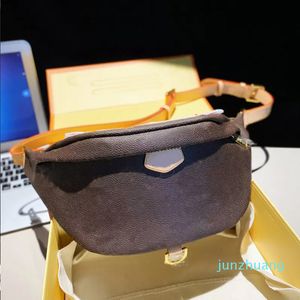 Clássico Designer Bolsas de Cintura Monogramas Couro Genuíno Bumbag Bolsas Transversais Tote Bolsa de Luxo Padrão Marrom Grande Capacidade Bolsa Feminina 2022