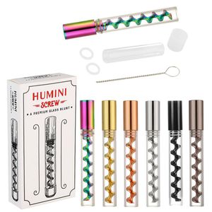 Humini Spiral Orbit Glass Dry Herb Pipe Bong Tube Twisty Smoke Tips Munstycke Cigaretthållare Rökningsanordning Tobaksrör Tillbehör