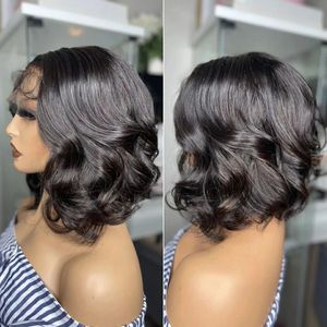 Body Wave 360 ​​Spets Front Wigs Human Hair Pre Plucked Bleached Knots Frontal Wig Free Part 180% Densitet för hög hästsvans och Updo Bouncy Natural Color Diva1