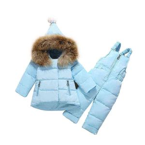 Abbigliamento invernale per bambini di alta qualità Completi di giacca parka calda per bambina Giacca per abbigliamento per bambina Tuta da neve per bambini J220718