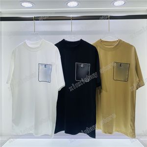 22SS homens homens designers t camisetas bordados de bolso letra de algodão de algodão de manga curta Crew neteswear xinxinbuy preto branco cáqui m-2xl