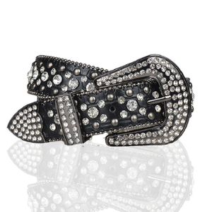 Bälten Western Rhinestone Luxury Designer Crystal Studded Belt Cowgirl Cowboy for Women Men Jean Cinto de Strass