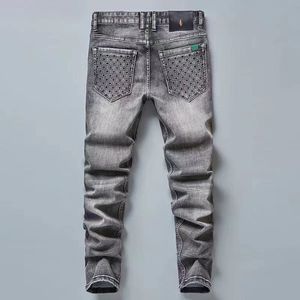 Мужские джинсы Дизайнерские роскошные модные тонкие G эластичные брендовые деловые брюки в стиле пчелы Классический стиль Мужские джинсовые брюки для отдыха Большие ярды JMY3