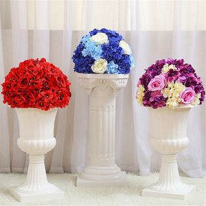 Decorative Flowers & Wreaths Wedding Hydrangea Rose Simulation Road Lead Flower Roman Column T Potted PropsDecorative