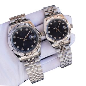 Classic Couples Automatic Mechanical Watch 41mm 36mm 31mm Diamond Case Design Stainless Steel Strap Water Resistant Suitable For Men Ladies