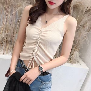 Women's Vests Women Spring Autumn Style Knitted Sweater Vest Lady Casual Sleeveless V-Neck Tops ZZ0044