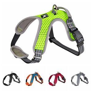 Hundhalsar Leases Harness Mesh Breattable K9 Vest för små stora hundar Chihuahua Husky Pet Chest Strap Reflective Heavy Duty Supplies Dog