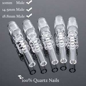 10mm 14mm 18mm Außengelenk Gerade Quarznägel Raucherzubehör für Wasserpfeifen Mini Nektarsammler Banger Nagel Quarzspitzen GQB19