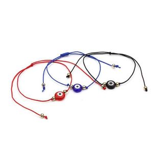 Bracciale intrecciato malocchio Gioielli fatti a mano Braccialetti fortunati rosso nero blu occhio per donna ragazza