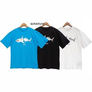 Shark Tails toptan satış-Palms Melekler Erkekler Tshirts Kırık kuyruklu köpekbalığı baskı kısa kollu gevşek erkek ve kadın high Street Leisure moda markası tshirt yeni