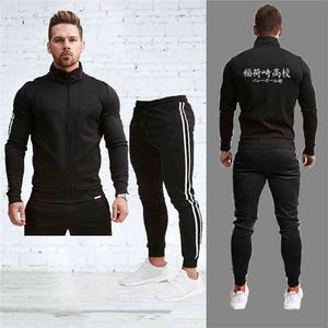 Sportwear Japan Anime Tracksuit Men Sweat Haikyuu Cosplay Dwuczęściowe kobiety ustawiają sportowe joggery Top and Pants Karasuno High School G1217