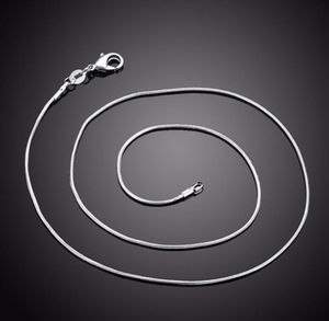 1 mm 925 Srebrne srebrne łańcuchy węża dla kobiet wiszące naszyjniki DIY BINEGLY ROZMIAR 16 18 20 22 24 28 28 30 cali