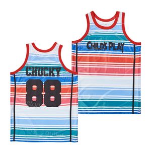 Men Movie 88 Childs Play Chucky Basketball Jersey Team Color White All Stitched Hip Hop For Sport Fans HipHop University Breathable Pure Cotton Excellent Quality