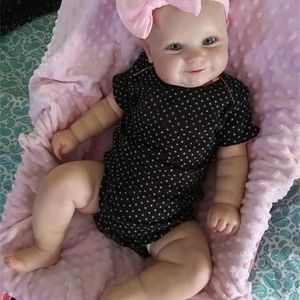 NPK 5060CM Two Options Reborn Baby Doll Toddler Real Soft Touch Maddie with HandDrawing Hair High Quality Handmade Doll 220815