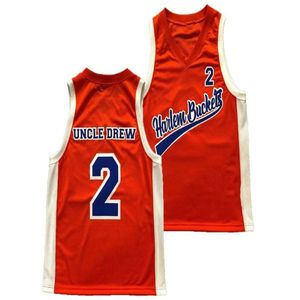 Tio Drew - Kyrie Irving # 2 Harlem Buckets Filme Basketball Jerseys 100% Costurado Vermelho S-XXL
