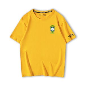 Moda Copa Mundial al por mayor-Diseñador de moda Qatar Copa Mundial Camiseta Camiseta corta Color sólido Tema de los fanáticos El equipo de fútbol conmemorativo del equipo de fútbol Argentina Belgium Brasil