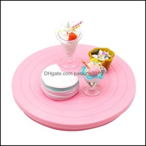 Ferramentas de massa de cozinha Bakeware Kitchen Dining Bar Home Garden Cookie Decorating Turn mesa de 5,5 polegadas Mini Spinning Bolo Stand 360 DHWLF