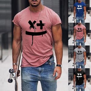 Homens Camisetas T-shirts Homens Sorriso Impressão Bonito Camisa Harajaku Mens Verão Streetwear Solto Casual Camisas Tops de Manga Curta