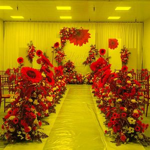 Decorative Flowers & Wreaths Artificial Sunflower Wedding T Stage Layout Fake Decor Logo Floral Wall Party Table DecorationDecorative