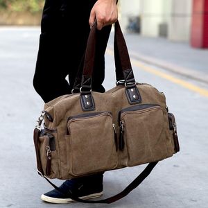 Duffel Bags Fashion Canvas Men Travel Carry na bagażu Duże ramię weekend Night Big Tote Torebka